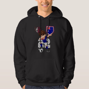 Australia Dabbing Soccer Boy Australian Flag Footb Hoodie