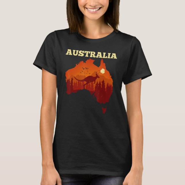 Australia Day   Australian Map Flag Patriotic T-Shirt (Front)
