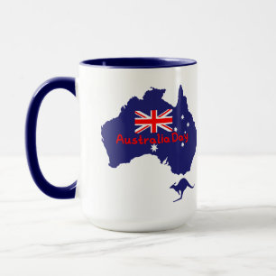 Australia Day Flag Map  Mug