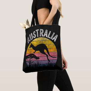 Australia Day Funny Australian Kangaroo Vintage Tote Bag