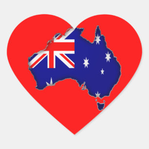 Australia Day Heart Sticker