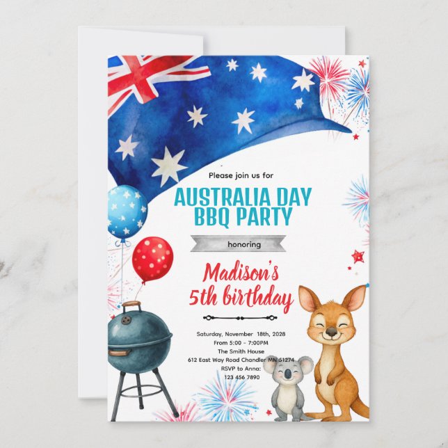 Australia Day party Invitation (Front)