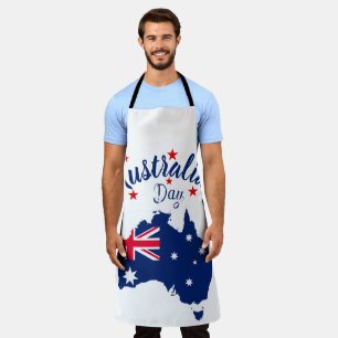 Australia Day Red Blue and White Apron