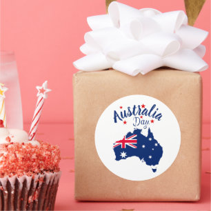 Australia Day Red Blue and White Classic Round Sticker