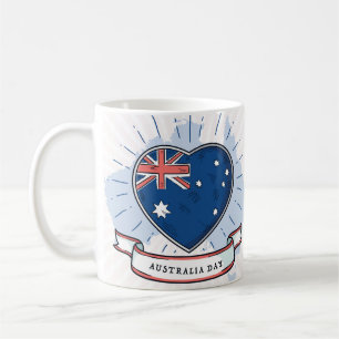 Australia Day Red Blue and White Coffee Mug