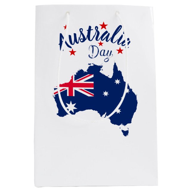 Australia Day Red Blue and White Medium Gift Bag (Front)