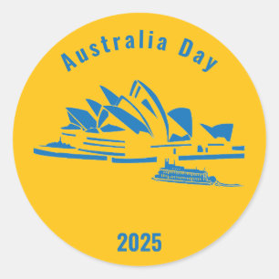 Australia day Sydney Opera house custom school  Classic Round Sticker