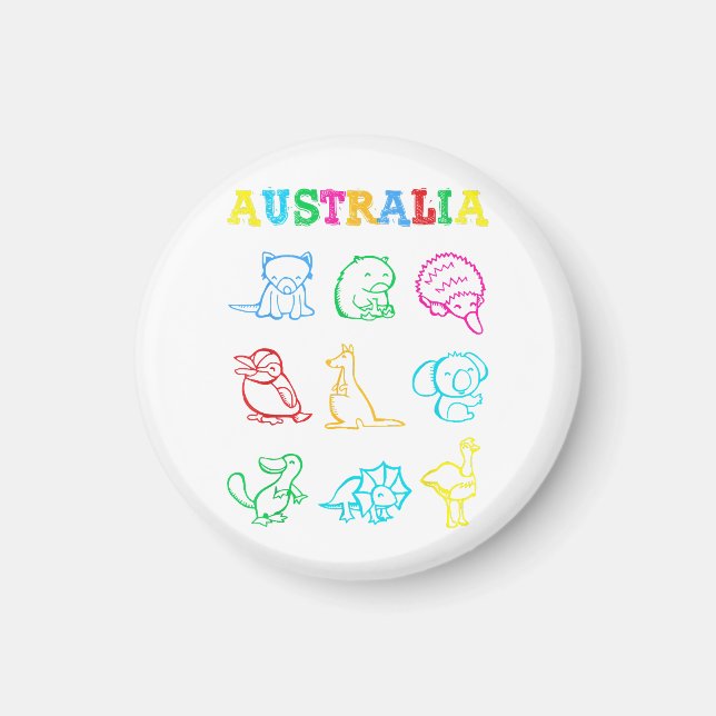 Australia Day Toddler Shirt Funny Animals Australi Magnet (Front)