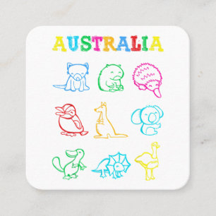 Australia Day Toddler Shirt Funny Animals Australi Square Business Card