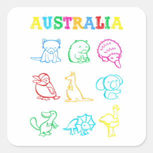 Australia Day Toddler Shirt Funny Animals Australi Square Sticker