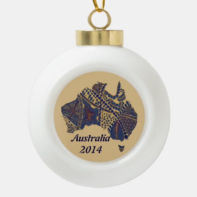 Australia Decorative Souvenir Map Ornament (Front)