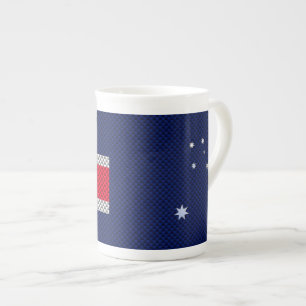 Australia Design in Carbon Fibre Chrome Style Bone China Mug