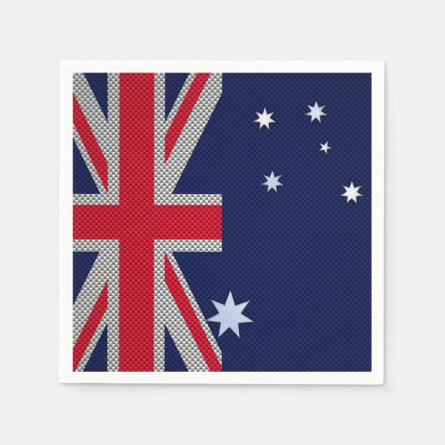 Australia Design in Carbon Fibre Chrome Style Napkin (Front)