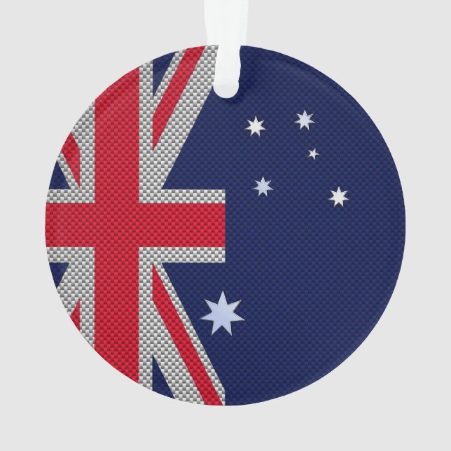 Australia Design in Carbon Fibre Chrome Style Ornament (Back)