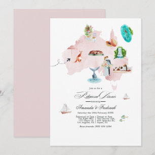 Australia Destination Wedding Rehearsal Dinner Invitation