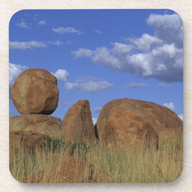 Australia, Devil's Marbles. Spherical sandstone Coaster (Front)