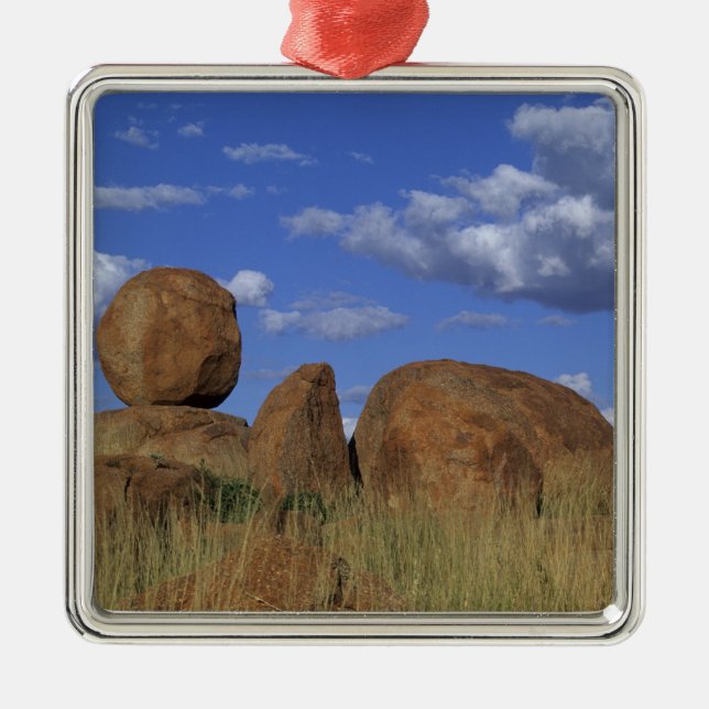 Australia, Devil's Marbles. Spherical sandstone Metal Tree Decoration (Front)
