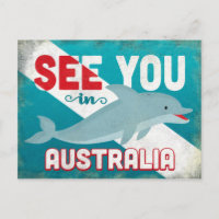 Australia Dolphin - Retro Vintage Travel