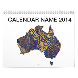 Australia Doodle Tan Red Blue Calendar