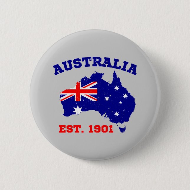 Australia Established 1901 6 Cm Round Badge (Front)