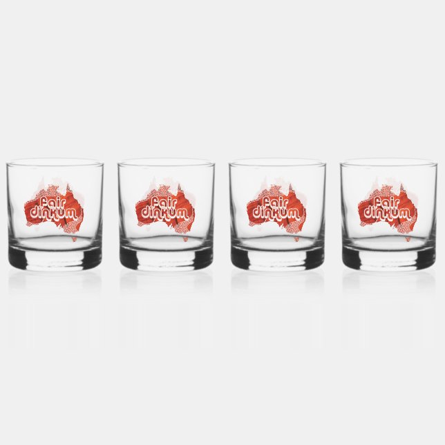 AUSTRALIA FAIR DINKUM BBQ WHISKEY GLASS (Front)