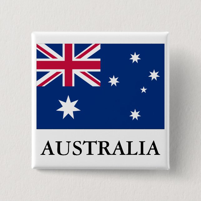 Australia Flag 15 Cm Square Badge (Front)