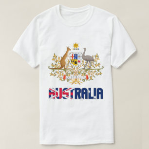 Australia Flag and Coat Of Arms Patriotic T-Shirt