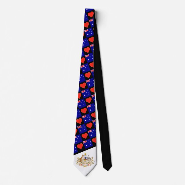 Australia Flag and Heart Australia National Pride Tie (Front)