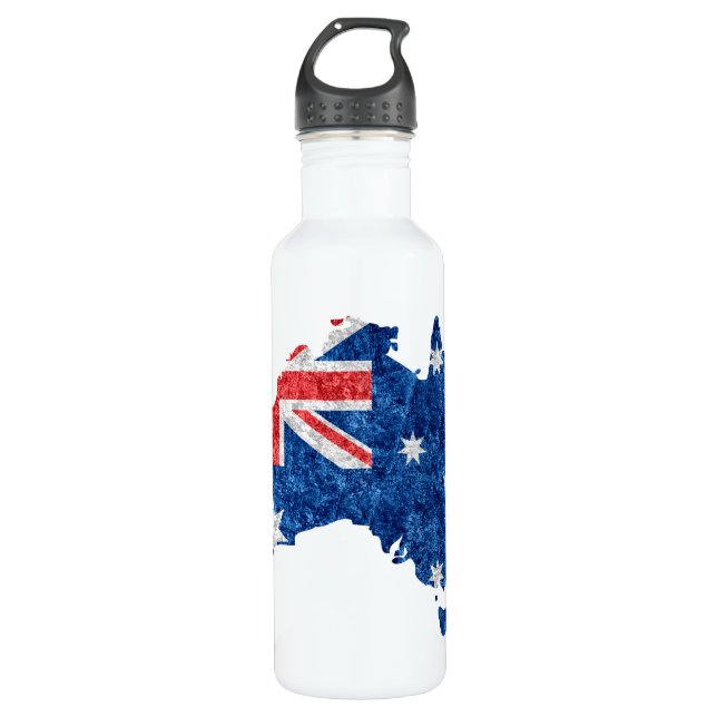 Australia Flag and Map 710 Ml Water Bottle (Front)