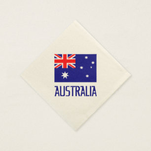 Australia Flag and Word Napkin