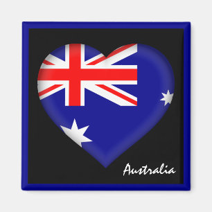 Australia flag & Aussie Heart holiday /sports Magnet