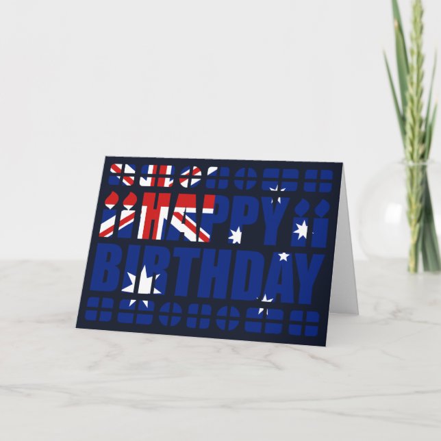Australia Flag Birthday Card (Front)
