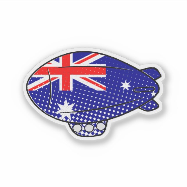 Australia Flag Blimp Balloon In Blue Sky Custom (Front)
