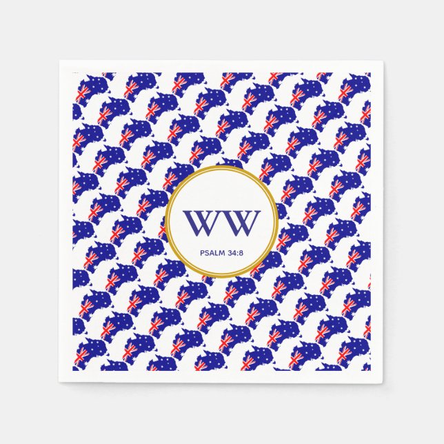 AUSTRALIA FLAG Celebration Birthday Heritage Party Napkin (Front)