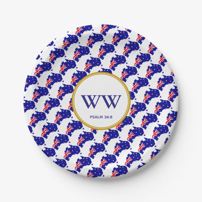 AUSTRALIA FLAG Celebration Birthday Heritage Party Paper Plate (Front)