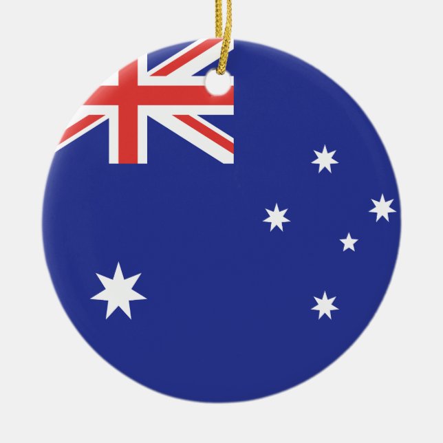 Australia Flag Ceramic Tree Decoration (Front)