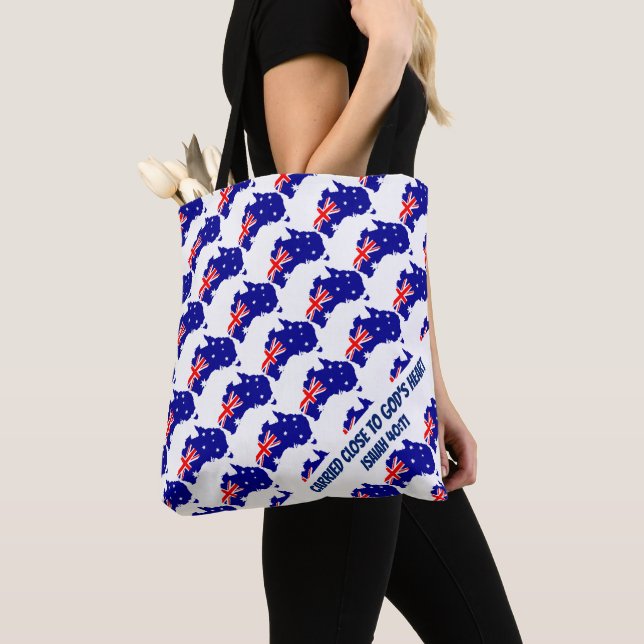 AUSTRALIA FLAG | Christian Scripture CUSTOM Tote Bag (Close Up)