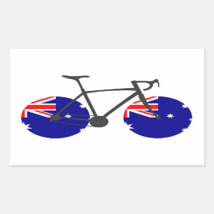 Australia Flag Cycling Rectangular Sticker