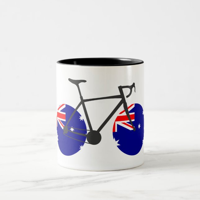 Australia Flag Cycling Two-Tone Coffee Mug (Center)