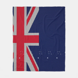 Australia Flag Design in Carbon Chrome Styles Fleece Blanket