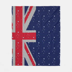 Australia Flag Design in Carbon Chrome Styles Fleece Blanket