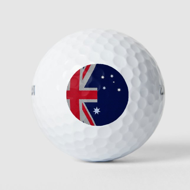 Australia Flag Design in Carbon Chrome Styles Golf Balls (Front)