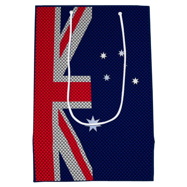 Australia Flag Design in Carbon Chrome Styles Medium Gift Bag (Back)