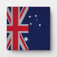 Australia Flag Design in Carbon Fiber Chrome Style