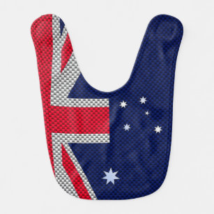 Australia Flag Design in Carbon Fibre Chrome Decor Bib