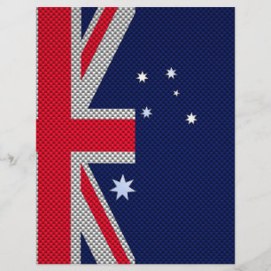 Australia Flag Design in Carbon Fibre Chrome Style Flyer