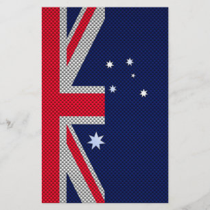 Australia Flag Design in Carbon Fibre Chrome Style Flyer