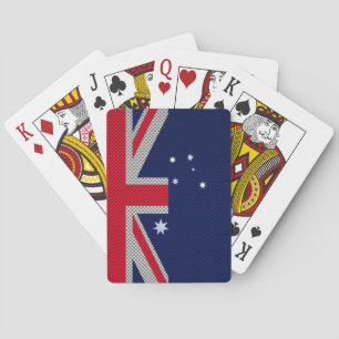 Australia Flag Design in Carbon Fibre Chrome Style Playing Cards