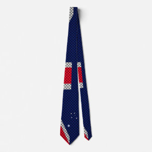 Australia Flag Design in Carbon Fibre Chrome Style Tie
