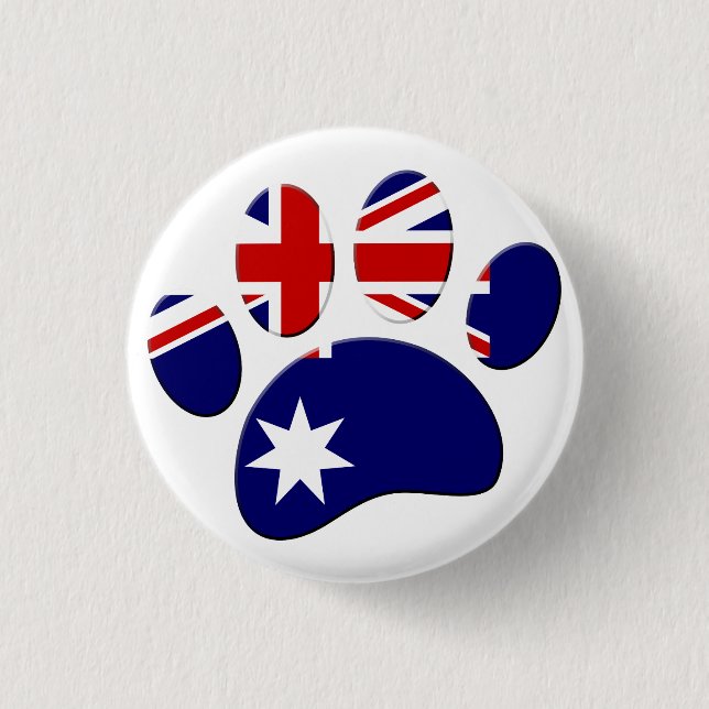 Australia Flag Dog Paw Print 3 Cm Round Badge (Front)